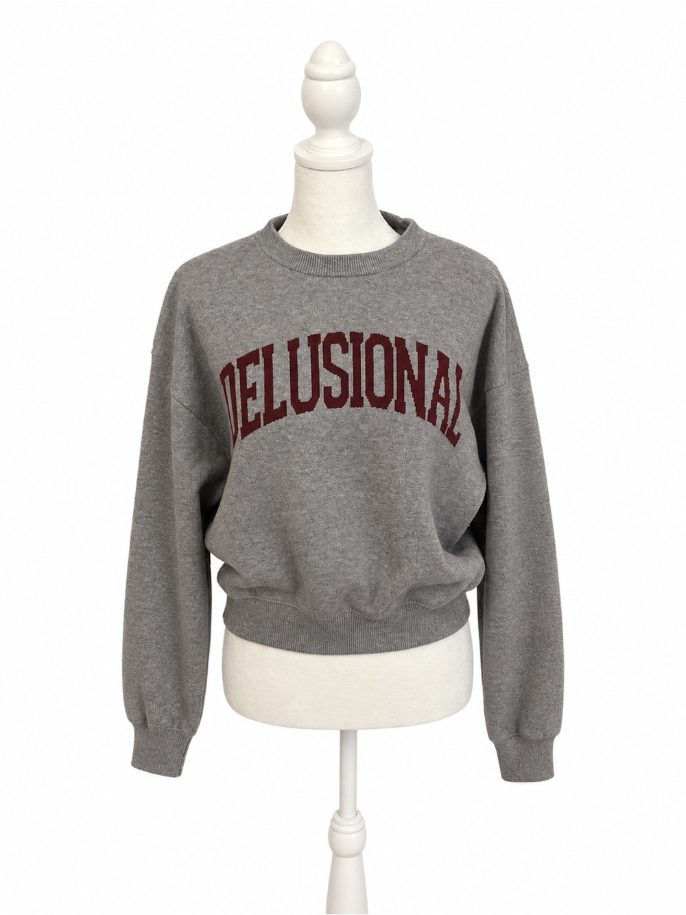 Orange Kiss Gray 'Delusional' Crewneck Sweatshirt - Women's Sweater